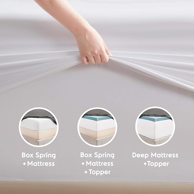 Nestl Twin XL Sheet Set - College Dorm Size - Luxury 1800 Ultra-Soft Microfiber Twin Extra Long Bed Sheets - Deep Pockets - Easy Fit - Extra Soft - 3 Piece Set (Twin XL, White)