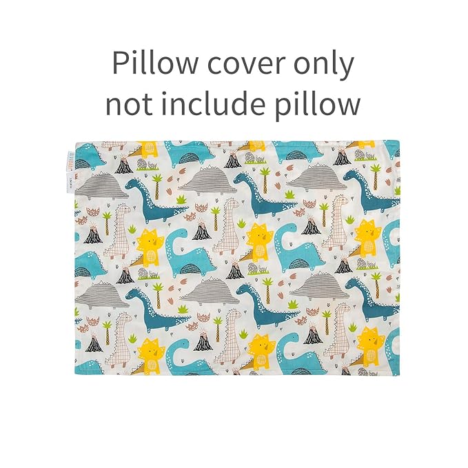 ALVABABY Toddler Pillowcases 2 Pack Organic Cotton Kids Pillow Cover Fit 13"x 18" or 12"x16" Envelope for Girl Boy Sleepy Travel