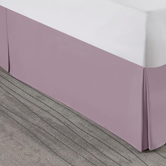 Nestl Dusty Purple Twin XL Bed Skirt - Twin XL Size Bed Skirt 14 Inch Drop - Brushed Microfiber Bed Skirts - Hotel Quality Pleated Bed Skirt - Shrinkage & Fade Resistant
