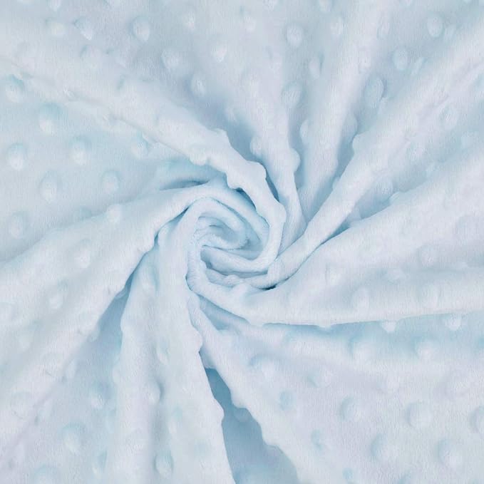 American Baby Company Heavenly Soft Chenille Receiving Blanket (30" x 40"), 2-Layer Design with Minky Dot & Silky Satin, Blue, for Boys and Girls
