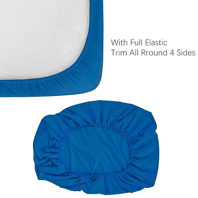 NTBAY 100% Brushed Microfiber Fitted Crib Sheet, Super Soft and Cozy 28x52 Crib Sheet for Standard Crib and Toddler Mattresses, Boys, Girls, Unisex, Royal Blue, 28x52 Inches