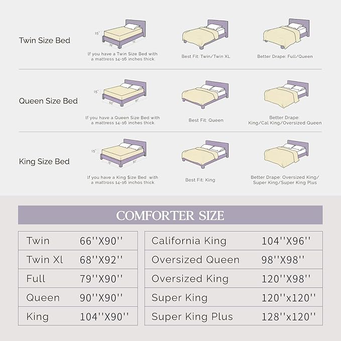 Andency Beige Oversized King Comforter Set (120x98Inch), 3 Pieces Lightweight Pinch Pleat Cal King Bedding Comforters & Sets, Oversized Pintuck Soft Fluffy Down Alternative Bed Set for All Season