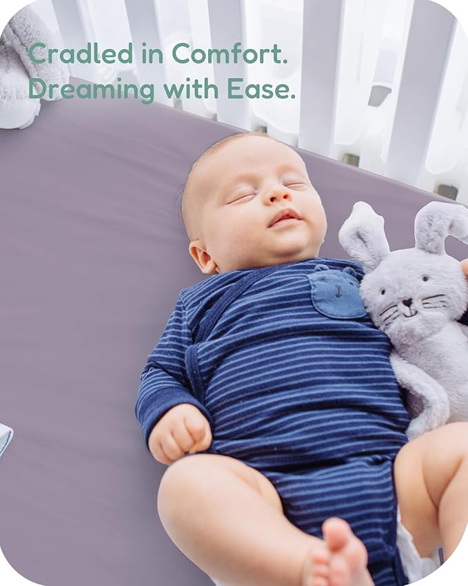 Pack and Play Sheets Fitted 2 Pack, 38x26 Graco Pack n Play Sheets for Playard & Travel Crib Mattress, Ultra Soft Jersey Knit, Breathable Stretchy Deep Pocket, Compatible with Mini Cribs