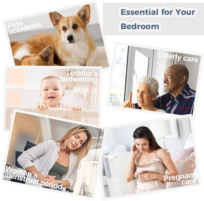 Zippered Split King Mattress Protector, 39" x 80" (2PCs) Soft Terry Surface Mattress Encasement, Absorbent 6-Side Waterproof Mattress Cover, 9 Inches Deep, Hypoallergenic & Noiseless