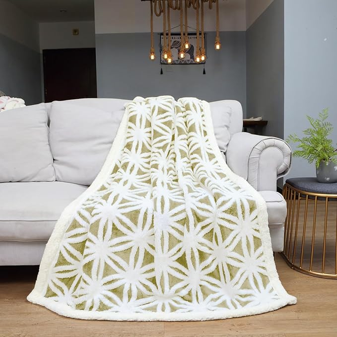 LOMAO Sherpa Fleece Blanket Fuzzy Soft Throw Blanket Dual Sided Blanket for Couch Sofa Bed (Fruit Green, 60''x80'')