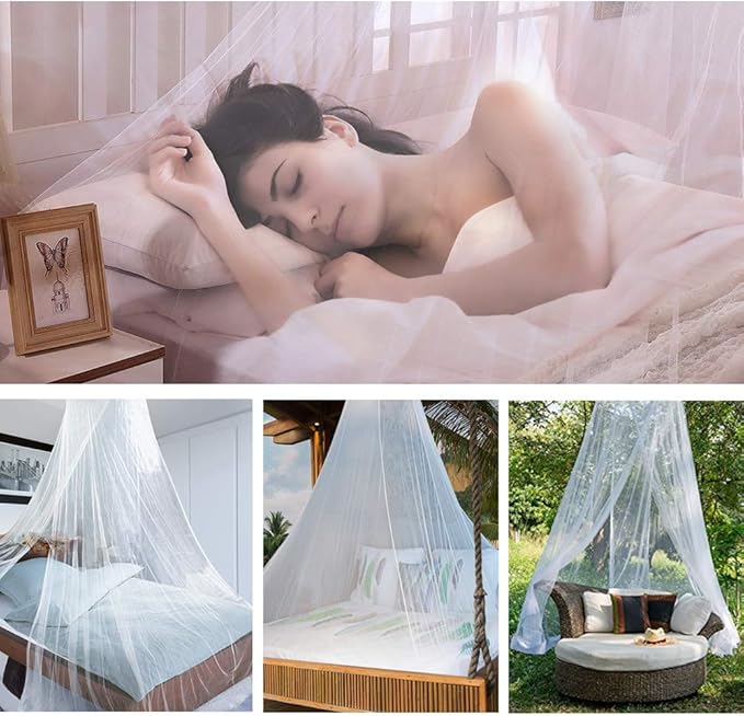 Jolitac Bed Canopy Lace Mosquito Net for Girls Beds, Unique Princess Play Tent Mesh Canopies Large Lace Dome Curtain Drapes Home & Travel (Green)