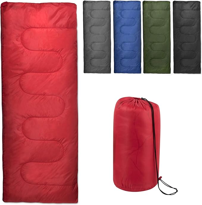 Bulk 10 Pack Envelope Sleeping Bags, 4 Seasons Warm or Cold Lightweight Indoor Outdoor Sleeping Bags for Adults, Backpacking, Camping