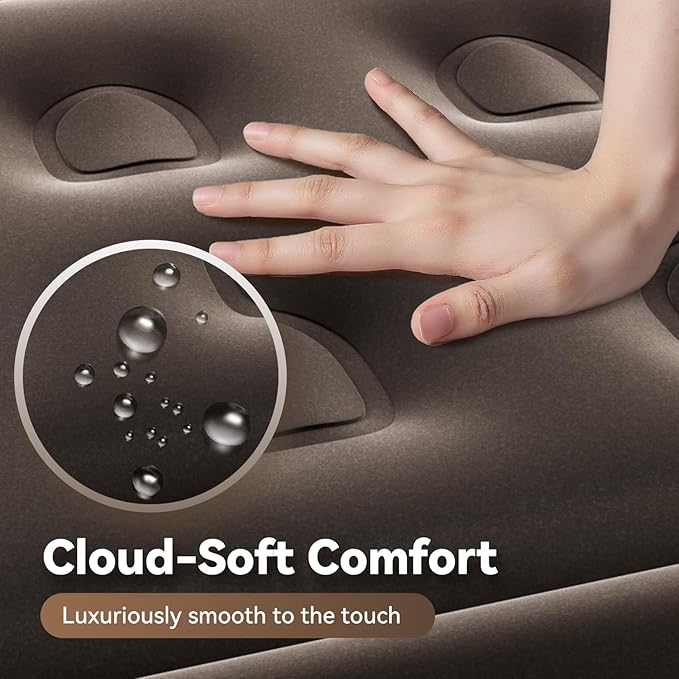 DIVON Queen Air Mattress with Built in Pump Raised, 2 Min Self Inflatable Mattress, 18’’ Blow up Mattress for Adults, 660 LBS Portable Air Bed for Guest, Camping, Travel & Floor, Brown