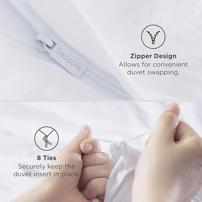 Bedsure Pink Duvet Cover Twin/Twin XL Size - 2 Pieces Prewashed Cotton-Like Extra Soft Bedding Set, Includes 1 Twin Duvet Cover 68x90 Inches with Zipper Closure & 1 Pillow Sham, No Comforter