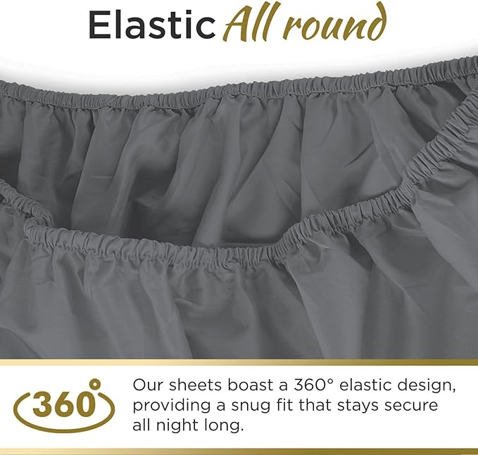 Twin Sheet Set - 1800 Ultra-Soft Microfiber Twin Bed Sheets - Double Brushed - Deep Pockets - Easy Fit – Wrinkle Free - Soft & Comfy 3 Piece Set - Bedding Sheets & Pillowcases (Dark Grey)