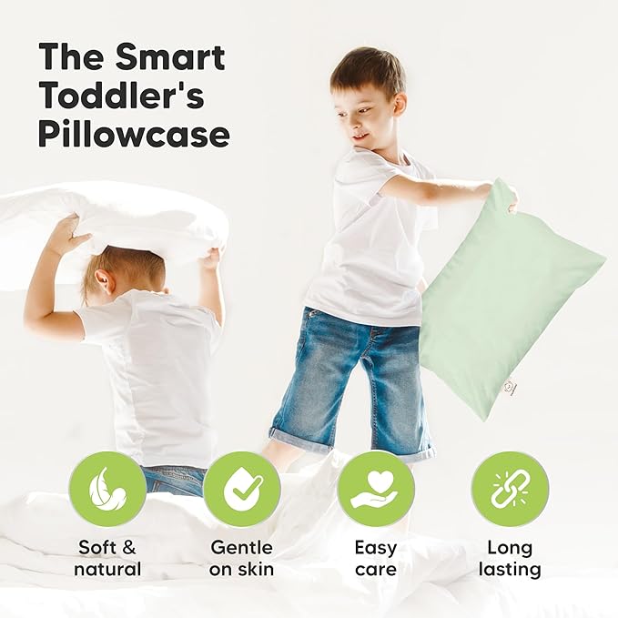 KeaBabies 13 x18 Toddler Pillowcase, Waterproof - Soft Waterproof Toddler Pillow Protector Cover for Kids, Boys, Girls, Durable Machine Washable, Small Travel Pillow Sold Separately (Sage)