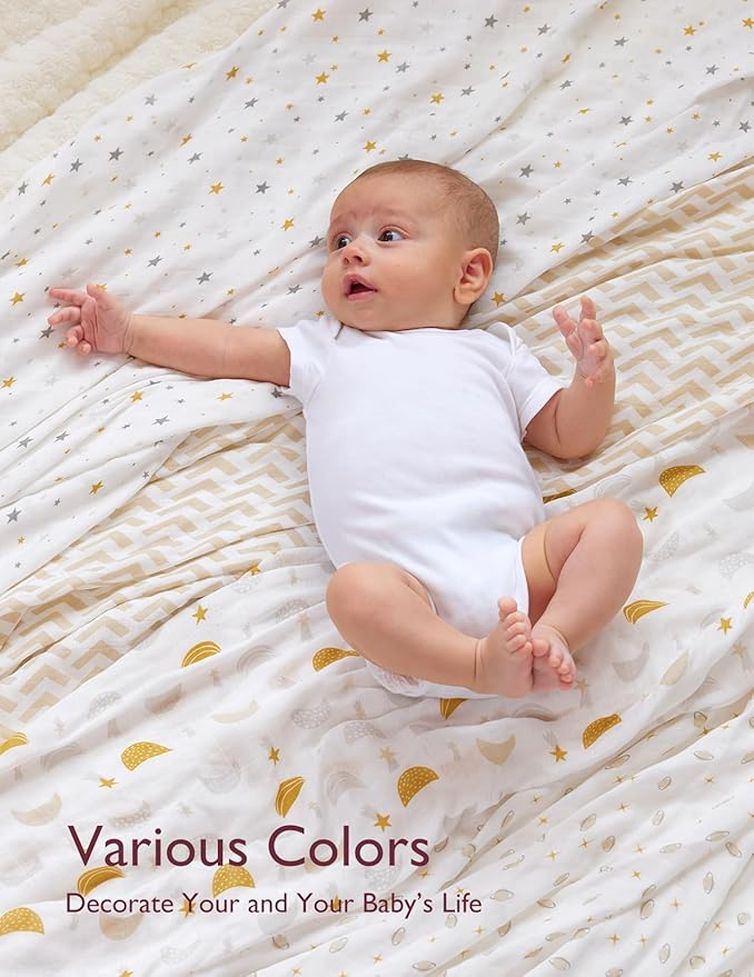 Momcozy Muslin Swaddle Blankets, Ultra Soft Neutral Baby Essentials Must Haves Registry Search, Breathable Large 47'' x 47'' Newborn Boys Girls Swaddle Receiving Blanket, Stellar Orbit