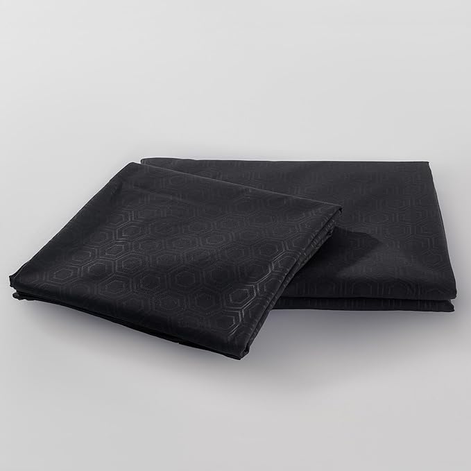 SLEEP ZONE Luxury Embossed Twin Bed Sheets Set for Kids, Black Honeycomb Pattern Sheet & Pillowcase Sets 3 Piece - Super Soft, Wrinkle Free, Fade Resistant, Deep Pocket 16" (Black, Twin)