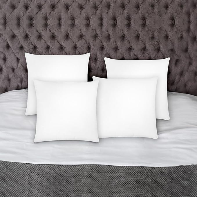 Covers & All Throw Pillow Inserts Only Pack of 4, Durable Soft Square 26 x 26 Inches 65 GSM Non-Woven Fabric with 15D Silicon Fiber Filling, Universal uses for Home Decor Office Indoor Outdoor