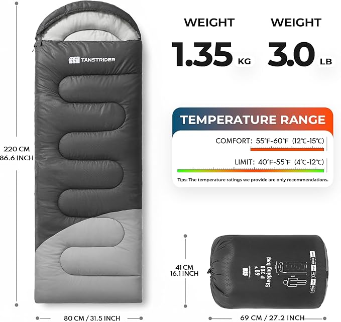 Sleeping Bags for Adults Warm Weather,Backpacking Compact Lightweight Camping Sleeping Bag with Compression Sack for Kids,Camping Essentials Gear for Hiking,Travel,Climb,Outdoor, Indoor