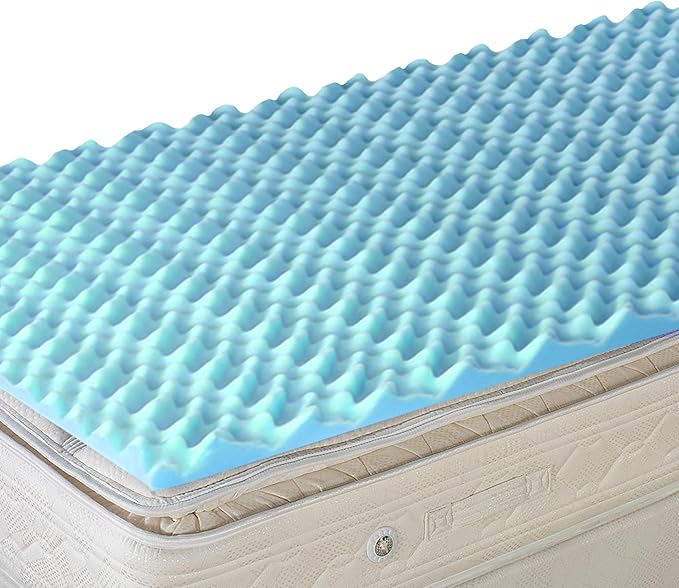 DMI Twin XL Mattress Topper Egg Crate Foam Mattress Topper for Pressure Relief, Weight Distribution & Enhanced Airflow Dorm Bed Mattress Topper 2 Inch - Improved Comfort & Alignment- Blue