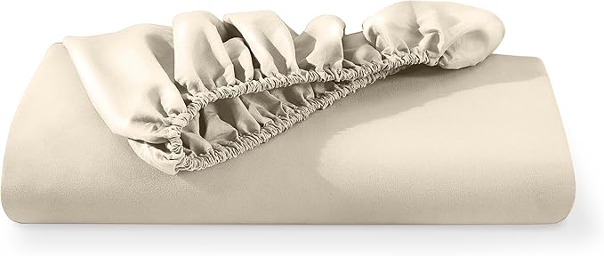 Bare Home Fitted Bottom Sheet Twin Size - Premium 1800 Microfiber - Ultra-Soft Hotel Luxury - Deep Pocket - Durable and Long Lasting (Twin, Sand)