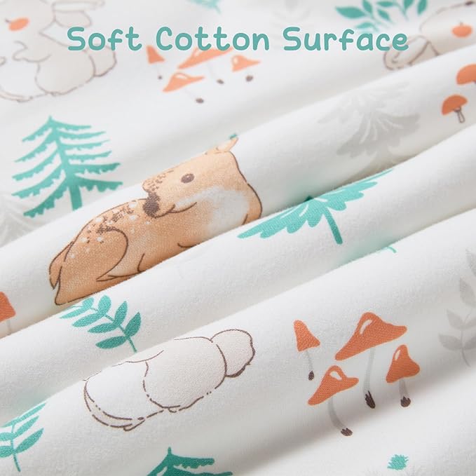 Baby Sleeping Bag 2.5 TOG Cotton Winter Sleep Sack for Newborn babies, Unisex Baby Wearable Blanket with Animal Patterns, Deer, S