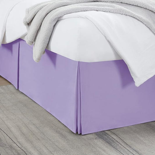Nestl Lavender Full XL Bed Skirt - Full XL Size Bed Skirt 14 Inch Drop - Brushed Microfiber Bed Skirts - Hotel Quality Pleated Bed Skirt - Shrinkage & Fade Resistant