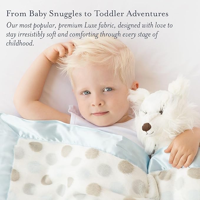 Little Giraffe Unisex Luxe Dot Baby Blanket Blue One Size