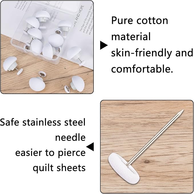 Potanro Duvet Cover Clips 12 Pcs Duvet Pins Comfortable Duvet Holder Clips, Duvet Button Fasteners Keeps Comforter from Shifting(White)