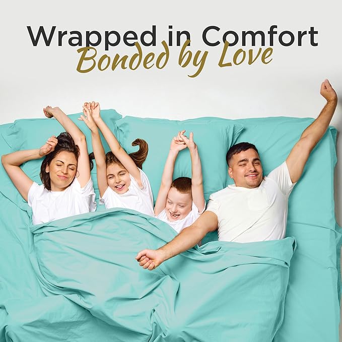 Full XL 100% Microfiber Double Brushed Sheet Set - Extra-Soft, Breathable & Wrinkle-Free - 15" Deep Pockets, 54" x 80" - Ideal for Extra Long Full Beds - 4PC Set (Full XL, Aqua Blue)