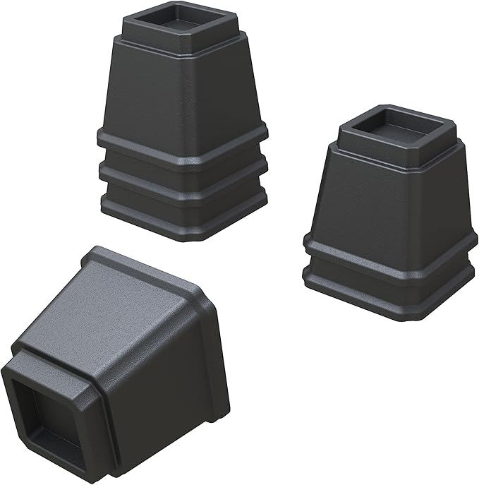 Bed Risers Heavy Duty 5 Inches Bed Elevators, Set of 6 Lifts Up 3,000 lbs Furniture Riser for Sofa and Table, Black