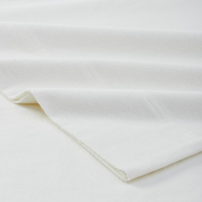 Superior Paisley or Solid Flannel Cotton Sheet Set, Fuzzy Warm Sheets, Traditional Bohemian Bedding, Includes 1 Flat Sheet, 1 Elastic Deep Pocket Fitted Sheet, 2 Pillowcases, King, Ivory