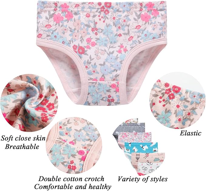 Boboking Soft Cotton Underwear Toddler Girls'Briefs Soft Undies