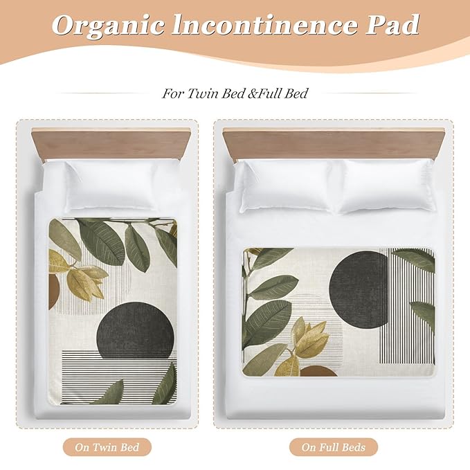 Waterproof Bed Pad Reusable Changing Pad Toddler Mattress Protector Large Pee Pad Baby Diaper Pad Soft Washable Liner Black Green Bohemian