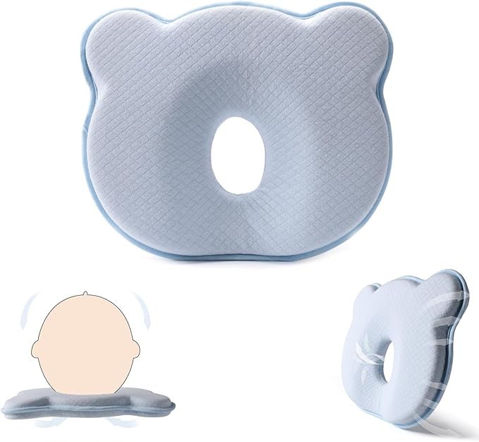 Baby Infant Support Cushion,Cute Cartoon Bear Soft and Cozy Pillow, Breathable Bedding Set for Infants (not Pillow)