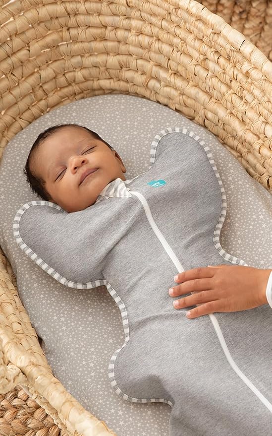 Love to Dream Swaddle UP, Gray, Newborn, 5-8.5 lbs., Dramatically Better Sleep, Allow Baby to Sleep in Their Preferred arms up Position for self-Soothing, snug fit Calms Startle Reflex (Pack of 2)