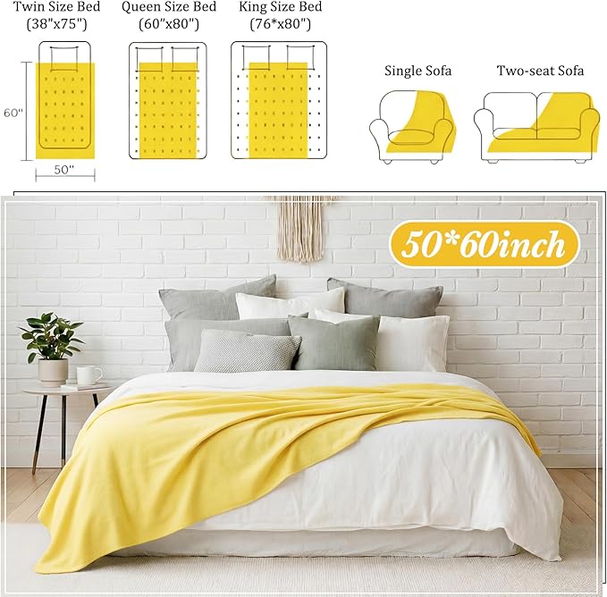 Kinlop 40 Packs Fleece Blanket Bulk 60 x 50 Inch Soft Lightweight Fleece Cozy Blanket Warm Throw Plush Pet Throw for Bed Couch Sofa Home Office Wedding Gifts Travel Camping(Multicolored,80 Packs)