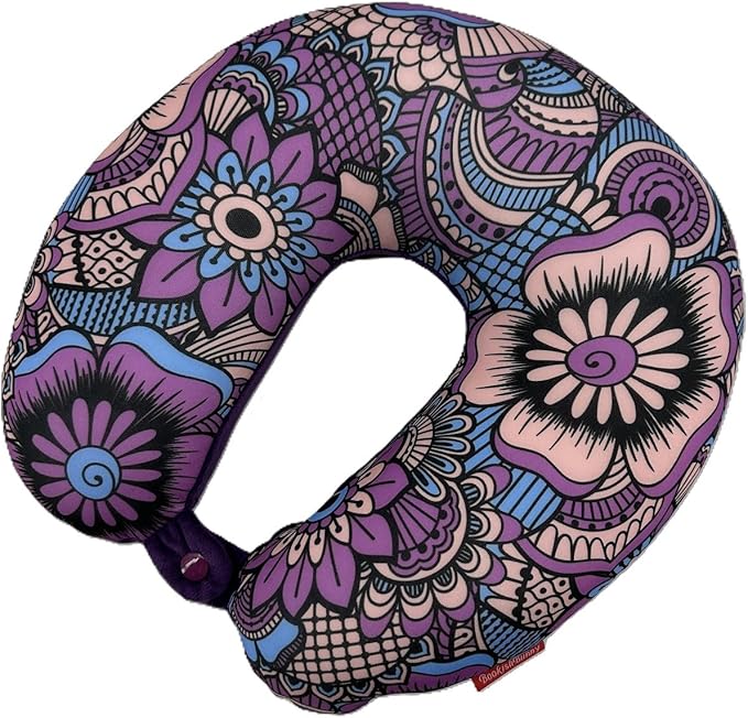 Bookishbunny U Shaped Micro Beads Microbead Neck Head Support Travel Pillow, 12"x12"x4" (Paisley)