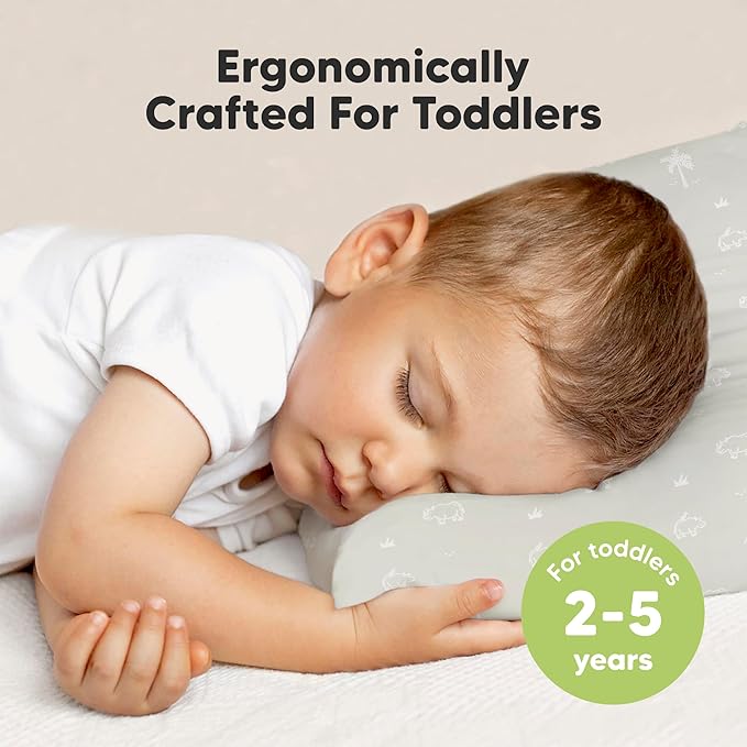 KeaBabies 2-Pack Toddler Pillows 2 Year Old to 5-13x18 Soft Organic Cotton Kids Pillow for Sleeping, Travel, School, Daycare, Nap, Toddler Bed, Machine Washable, Without Pillowcase (Wild Horns)