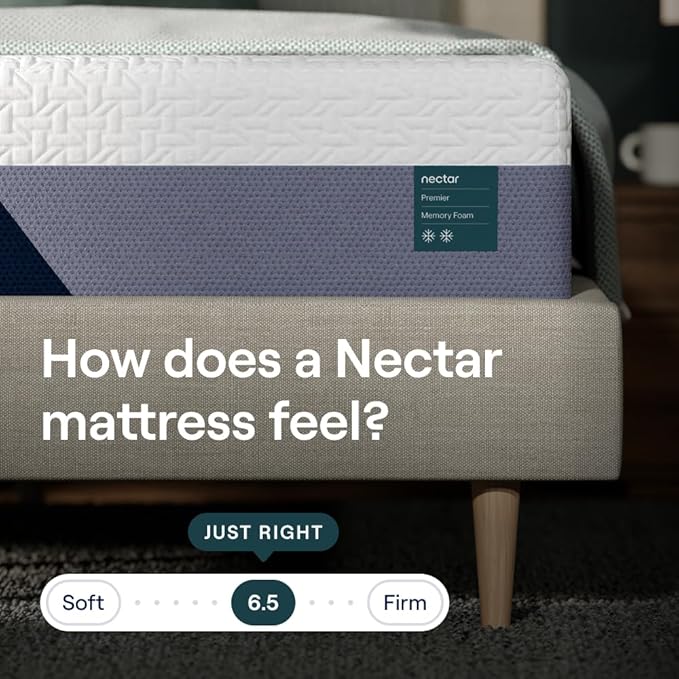 Nectar Premier 13” Queen Mattress - Medium Firm - Contouring Memory Foam - Cooling Upgrade - Back Pain Relief - Mattress in a Box - 365-Night Trial & Forever Warranty