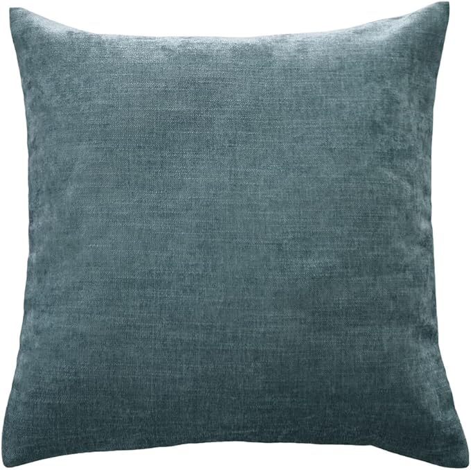AMBERIS 2 Pillowcases (45×45cm)(Without Insert) Blue, Chenille Soft No Fading Modern 2 Pillowcases (Without Insert)