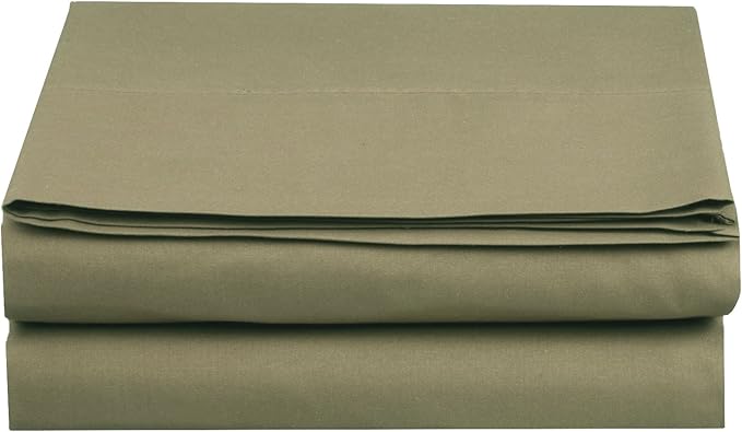 Luxury Flat Sheet on Amazon Elegant Comfort Wrinkle-Free 1500 Premier Hotel Quality 1-Piece Flat Sheet, King Size, Sage