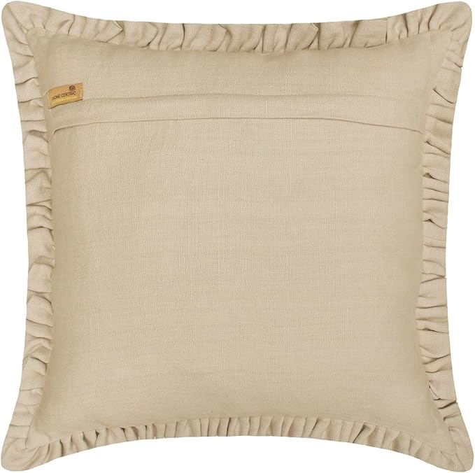 The HomeCentric King/Queen/Twin Blue Decorative Bed Runner Twin 53"x18" Bed Runner with One Pillow Cover, Embroidery, Ruffles Bed Scarf on Linen Fabric - Ellara Blue