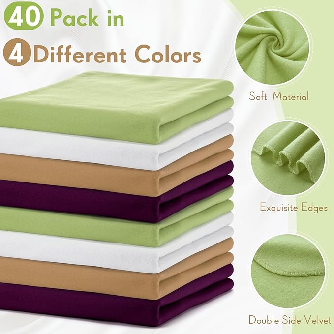Kinlop 40 Packs Fleece Blanket Bulk 60 x 50 Inch Soft Lightweight Fleece Cozy Blanket Warm Throw Plush Pet Throw for Bed Couch Sofa Home Office Wedding Gifts Travel Camping(Retro Color,40 Packs)
