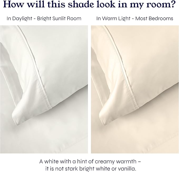 California Design Den King Size Duvet Cover Only - Winner Good Housekeeping Best Bedding Awards 2025, 400 Thread Count Sateen 100% Cotton Duvet Covers King - Ivory (Pale Tone)