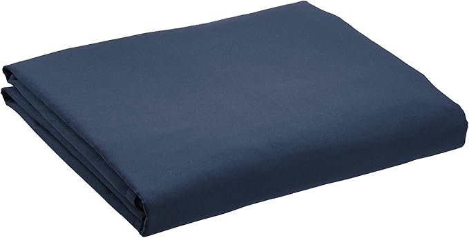 Amazon Basics Lightweight Ruffled Bed Skirt, Classic Style, Soft and Stylish 100% Polyester with 16" drop-Queen, Navy Blue, Solid