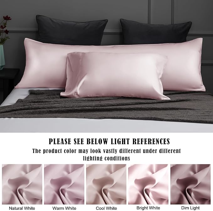 TELUS Pillow Cases King Size 2 Pack, Bamboo Rayon & Lyocell Pillowcase with Envelope Closure, Cooling Breathable Pillow Cover for Hot Sleeper & Night Sweats, 20x40 inch, Light Pink