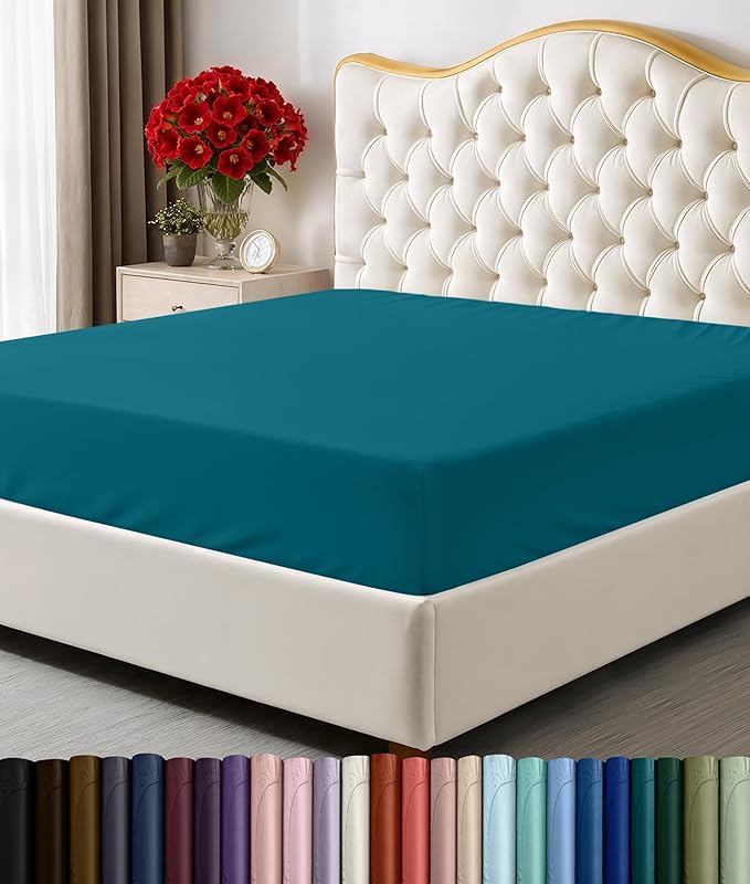 Utopia Bedding Queen Fitted Sheet - Bottom Sheet - Deep Pocket - Soft Microfiber - Shrinkage and Fade Resistant - Easy Care -1 Fitted Sheet Only (Denim Blue)