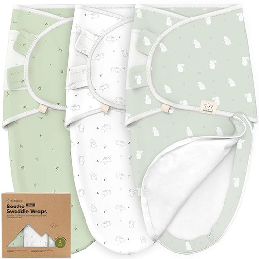Baby Swaddle Sleep Sacks with Zipper - 3-Pack Swaddles for Newborns 0-3 Months, Infant, Baby Girls, Boys, Soft & Durable Newborn Sleep Sack, Easy Diaper Change Swaddling Blanket (Bunnies, OS)