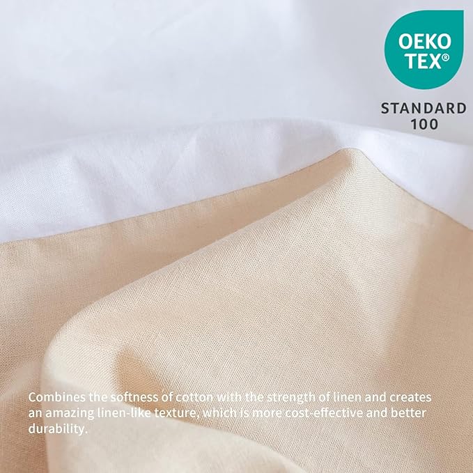 BISELINA French Linen Bed Skirt with Pleated Corner 22-Inch Tailored Drop Natural Flax Cotton Blend Basic Dust Ruffle Soft Cozy Farmhouse Bedding (22" King, Basic Linen)