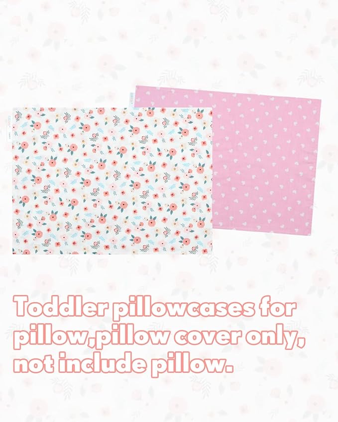 ALVABABY Toddler Pillowcases Fits 14x20in,13x18in Kids Cotton Baby 2 Packs Envelope Kids Pillow Cover for Boy Girl Sleeping Travel 2L-FTP17A