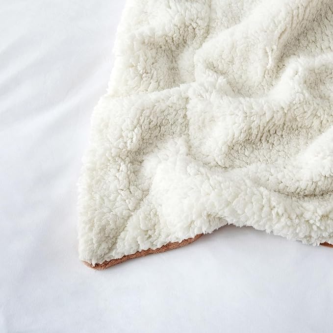MOONLIGHT20015 Camel Sherpa Blankets Queen Size for Bed - Wholesale Bulk Pack of 9 Sherpa Blankets - Soft Fluffy Throw Blanket for Hotels, Guest Bedroom, 90x90 Inches
