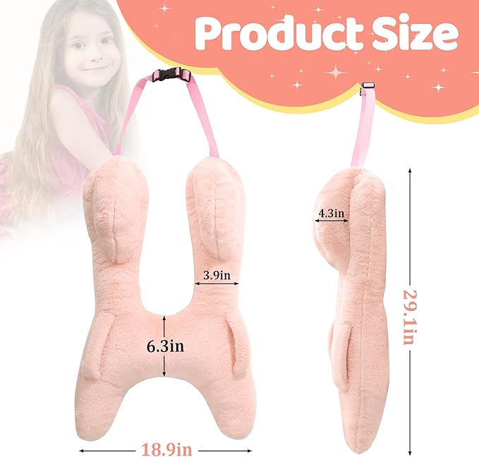 ROYALAY Kids Car Pillows for Sleeping with Handles, H-Shape Car Back Seat Travel Pillow for Sleeping, Child Car Sleeping Head Support Kids Neck Pillows for Travel, Comfy H Car Pillow