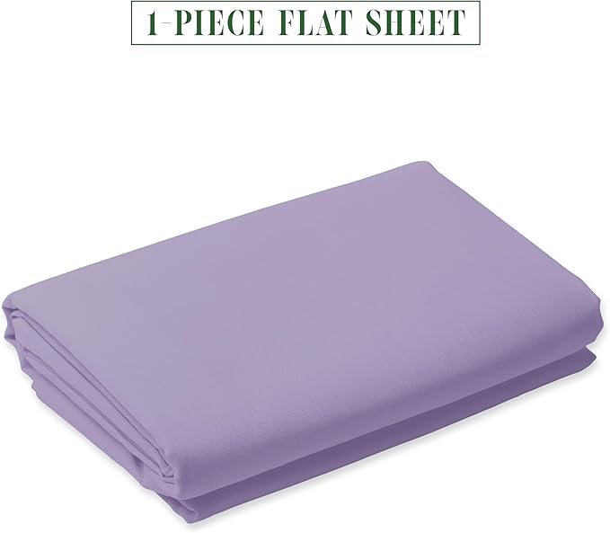 Luxury Flat Sheet on Amazon Elegant Comfort Wrinkle-Free 1500 Premier Hotel Quality 1-Piece Flat Sheet, California King Size, Lilac